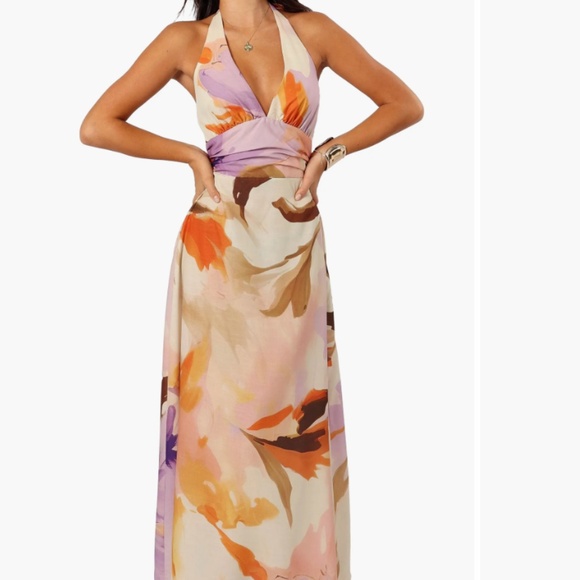 Petal & Pup Dresses & Skirts - Marie Floral Halter Maxi Dress Petal & Pup